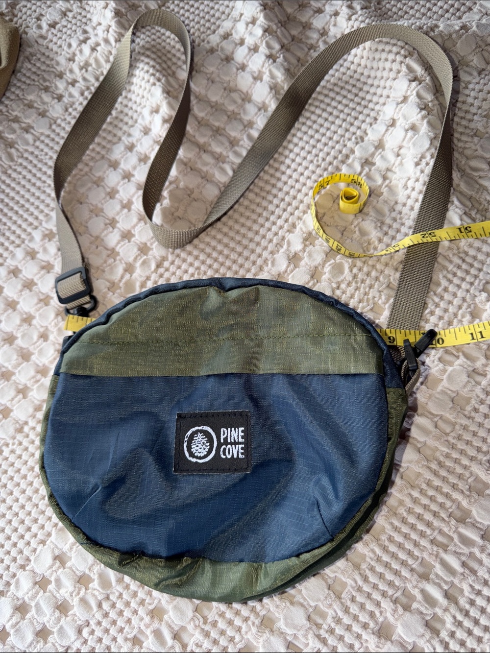 Navy & Olive Round Crossbody Belt Bag